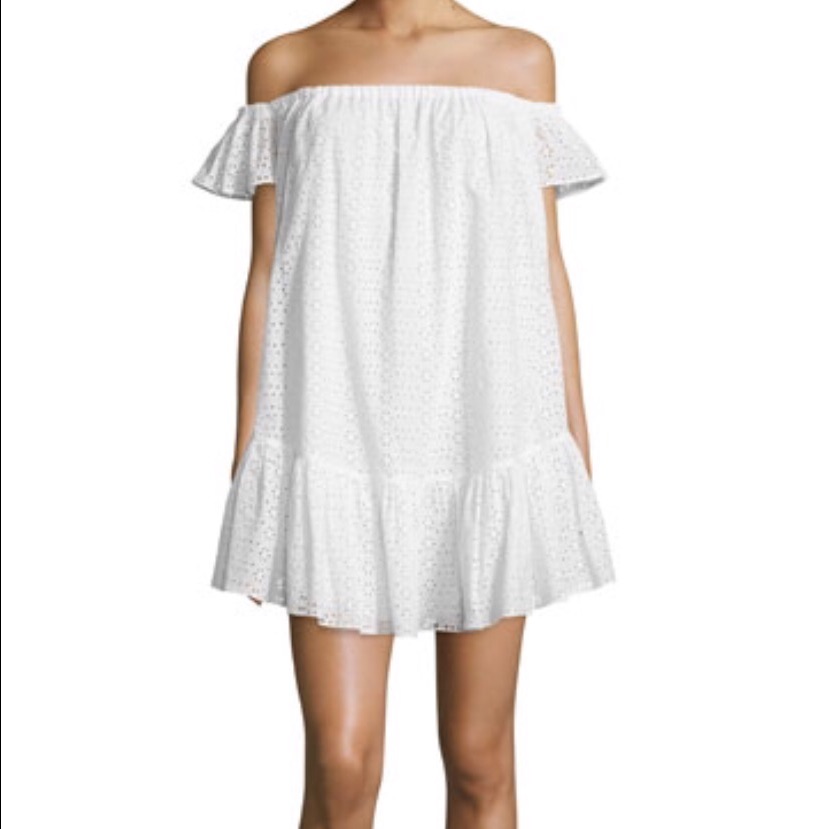 Elizabeth And James White Off-Shoulder Mini Dress